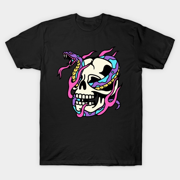 skull snake T-Shirt by adillustration